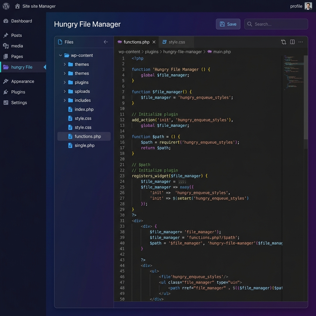 Hungry File Manager Interface