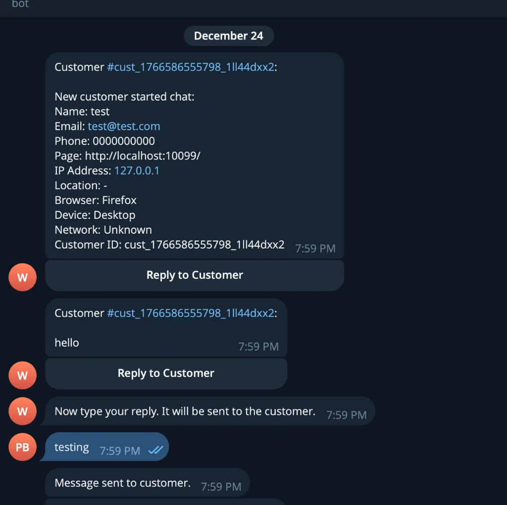 TG Live Chat Telegram App